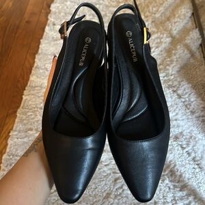 Black Slingback Flats